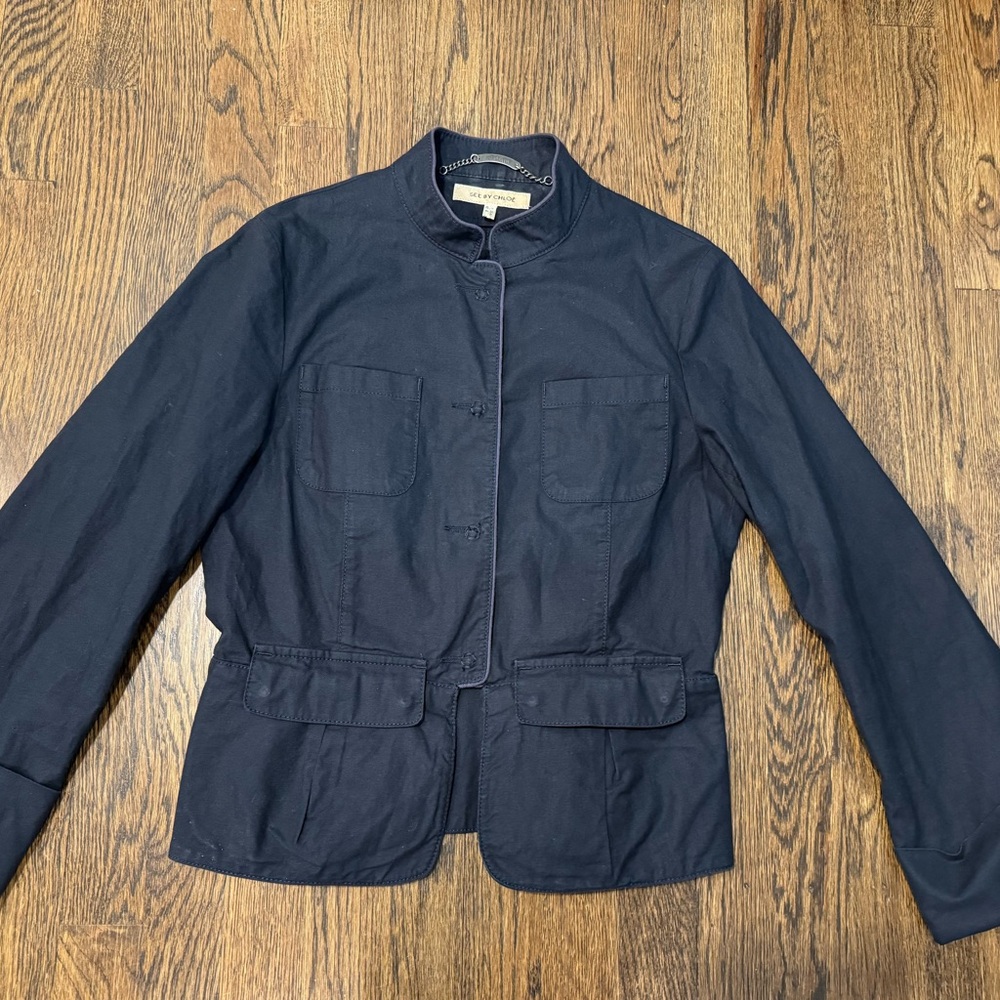 See By Chloe Jacket Size Small Navy Blue Size 6 Women
